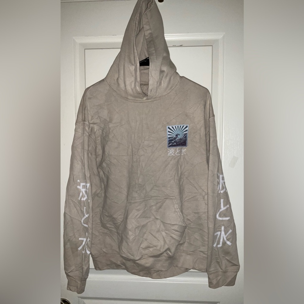 Beige Graphic Hoodie